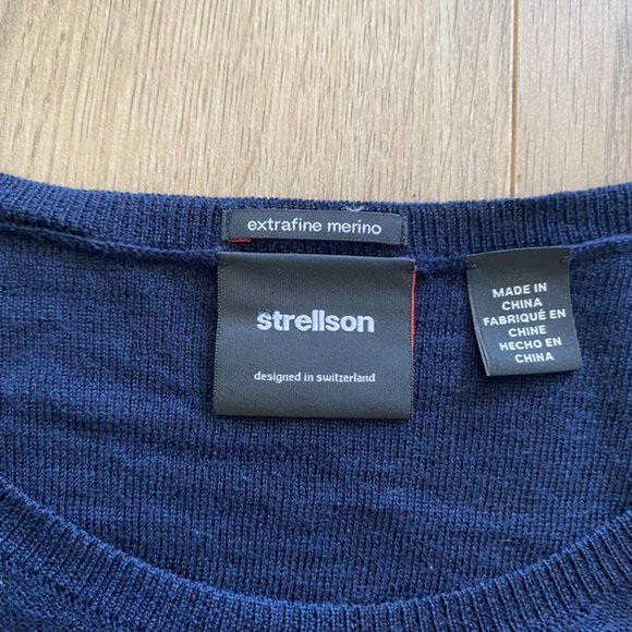 Strellson Navy "Extra Fine Merino" Wool Sweater - Picture 2 of 12